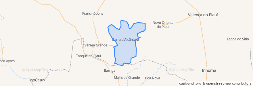 Mapa de ubicacion de Barra d'Alcântara.