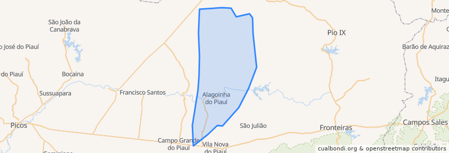 Mapa de ubicacion de Alagoinha do Piauí.