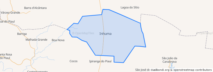 Mapa de ubicacion de Inhuma.