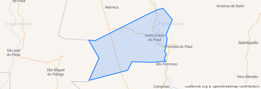 Mapa de ubicacion de Santo Inácio do Piauí.