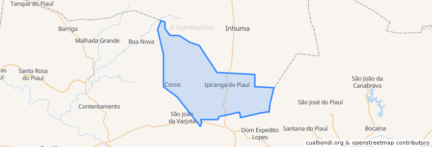 Mapa de ubicacion de Ipiranga do Piauí.