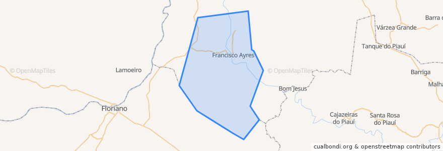 Mapa de ubicacion de Francisco Ayres.