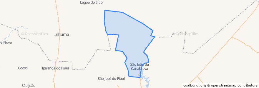 Mapa de ubicacion de São João da Canabrava.