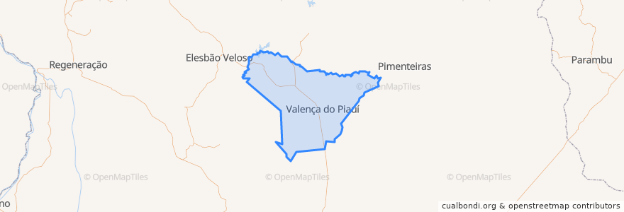 Mapa de ubicacion de Valença do Piauí.