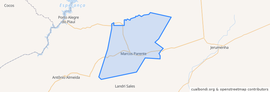 Mapa de ubicacion de Marcos Parente.