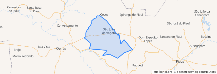 Mapa de ubicacion de São João da Varjota.