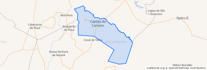 Mapa de ubicacion de Capitão de Campos.