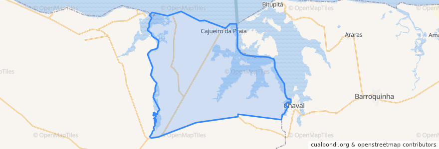 Mapa de ubicacion de Cajueiro da Praia.