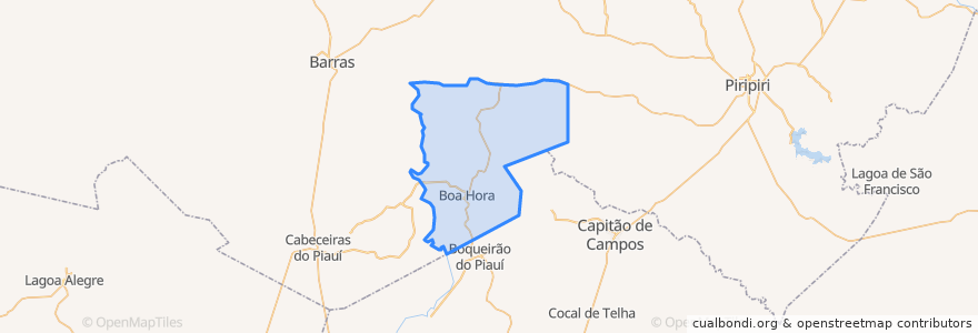 Mapa de ubicacion de Boa Hora.