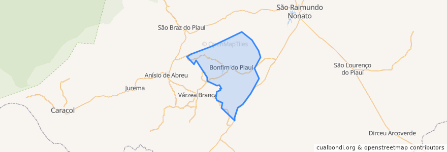 Mapa de ubicacion de Bonfim do Piauí.