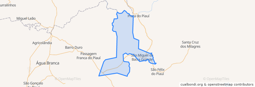 Mapa de ubicacion de São Miguel da Baixa Grande.