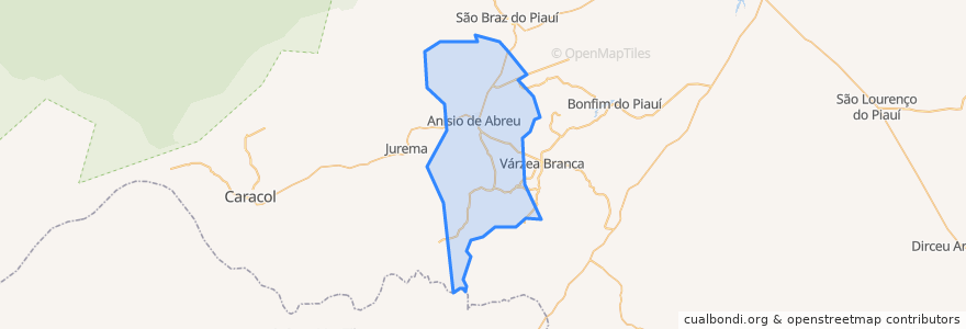 Mapa de ubicacion de Anísio de Abreu.