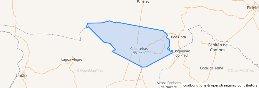 Mapa de ubicacion de Cabeceiras do Piauí.