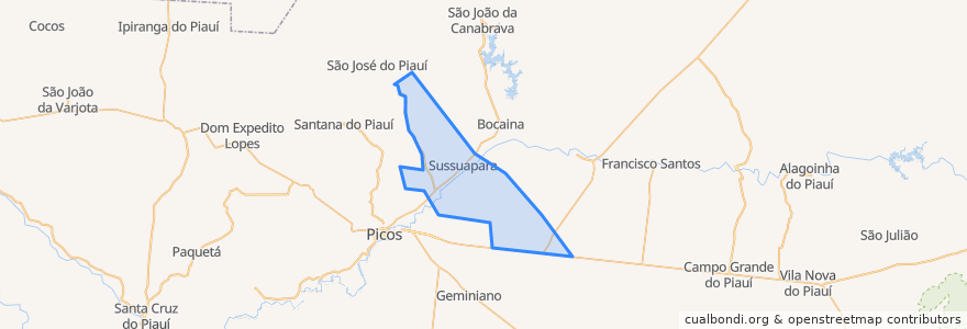 Mapa de ubicacion de Sussuapara.