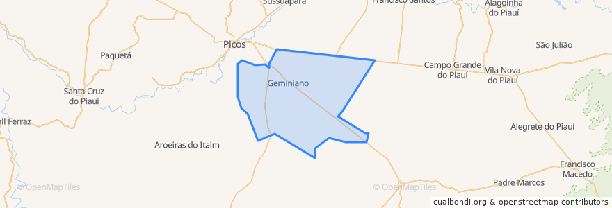 Mapa de ubicacion de Geminiano.