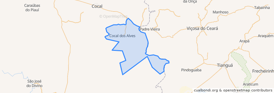 Mapa de ubicacion de Cocal dos Alves.