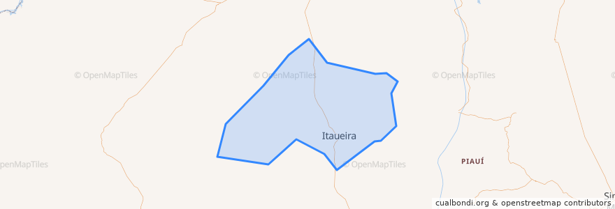 Mapa de ubicacion de Itaueira.