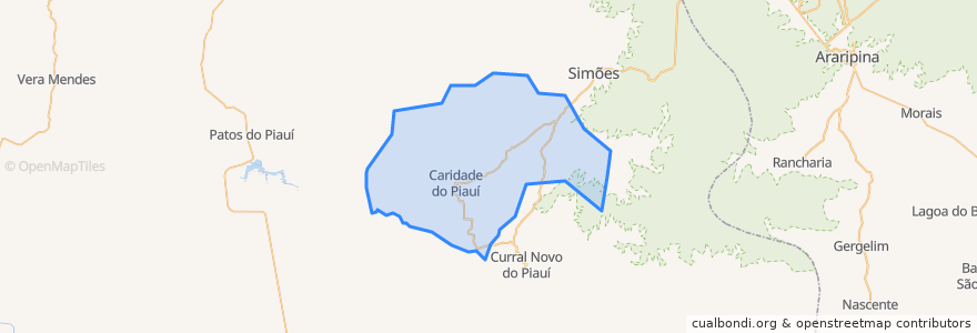 Mapa de ubicacion de Caridade do Piauí.