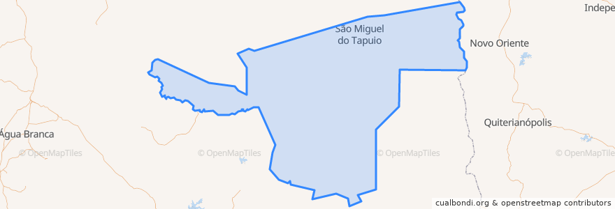 Mapa de ubicacion de São Miguel do Tapuio.