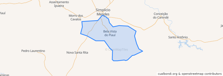 Mapa de ubicacion de Bela Vista do Piauí.