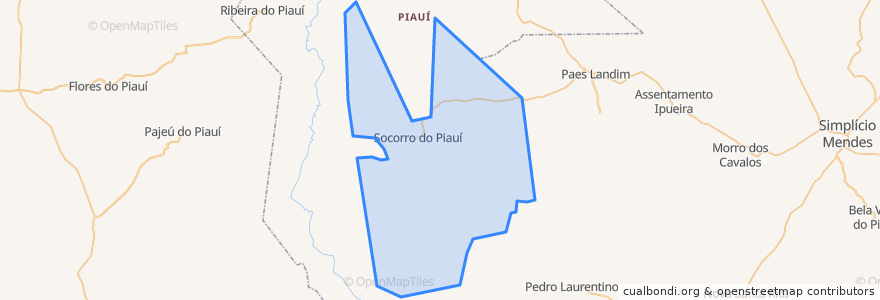 Mapa de ubicacion de Socorro do Piauí.