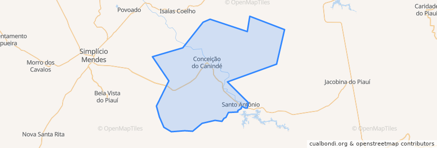 Mapa de ubicacion de Conceição do Canindé.