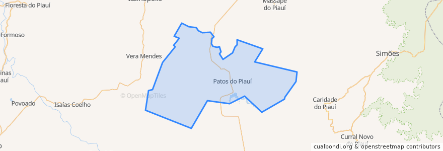 Mapa de ubicacion de Patos do Piauí.