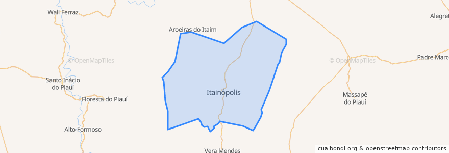 Mapa de ubicacion de Itainópolis.