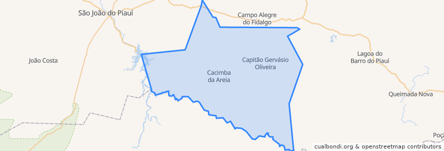 Mapa de ubicacion de Capitão Gervásio Oliveira.