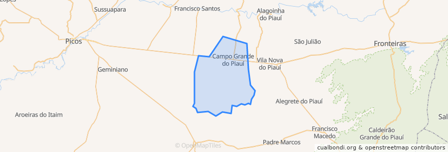 Mapa de ubicacion de Campo Grande do Piauí.