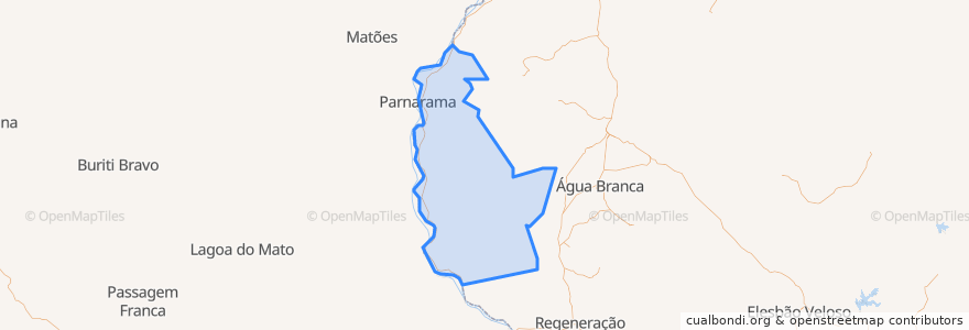 Mapa de ubicacion de Palmeirais.