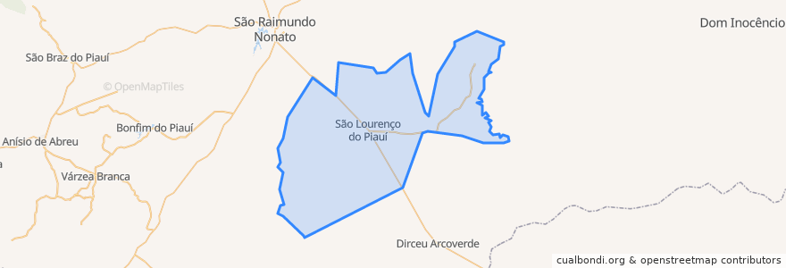 Mapa de ubicacion de São Lourenço do Piauí.