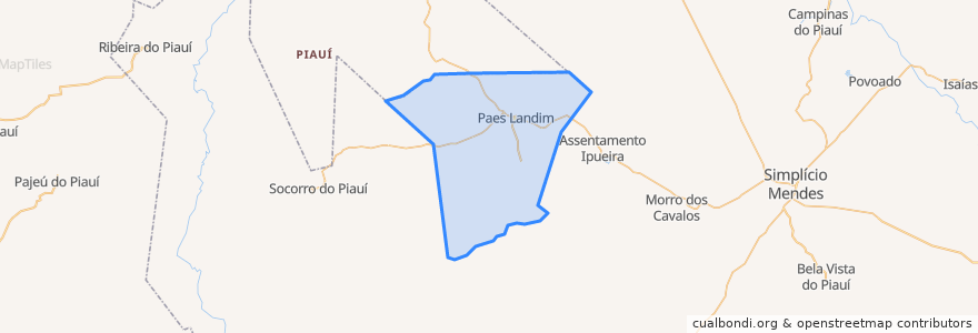 Mapa de ubicacion de Paes Landim.