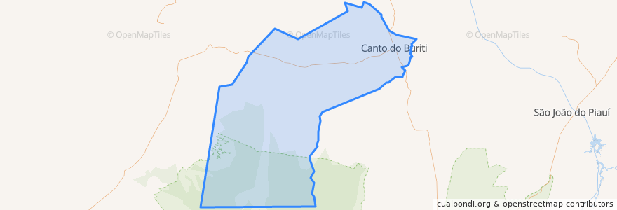 Mapa de ubicacion de Canto do Buriti.