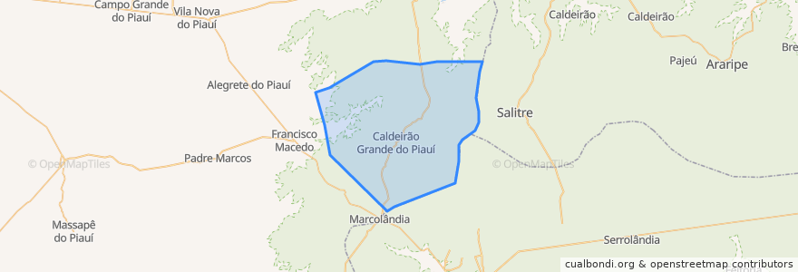 Mapa de ubicacion de Caldeirão Grande do Piauí.