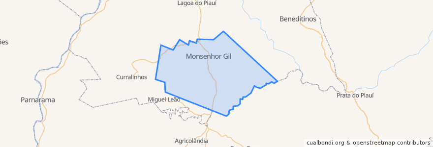 Mapa de ubicacion de Monsenhor Gil.