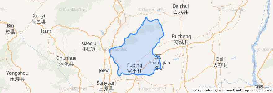 Mapa de ubicacion de 富平县.