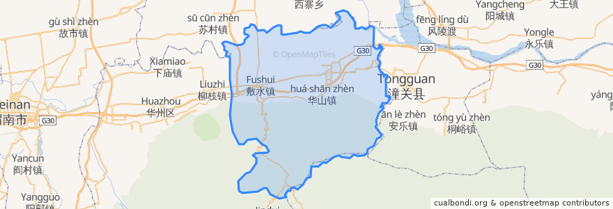 Mapa de ubicacion de 华阴市.