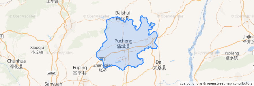 Mapa de ubicacion de 蒲城县.