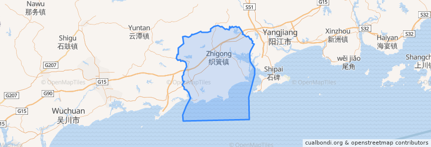 Mapa de ubicacion de Yangxi.