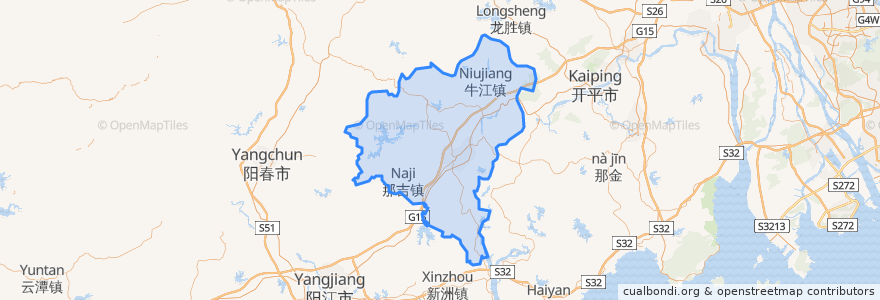 Mapa de ubicacion de 恩平市.