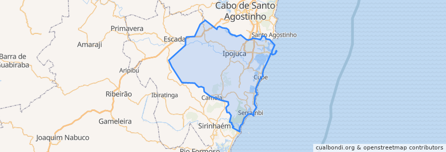 Mapa de ubicacion de Ipojuca.