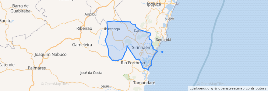 Mapa de ubicacion de Sirinhaém.