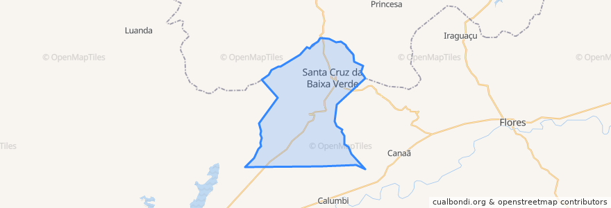 Mapa de ubicacion de Santa Cruz da Baixa Verde.