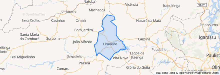 Mapa de ubicacion de Limoeiro.