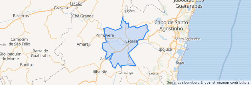 Mapa de ubicacion de Escada.