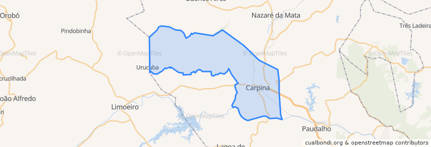 Mapa de ubicacion de Carpina.