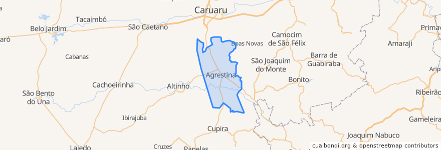 Mapa de ubicacion de Agrestina.