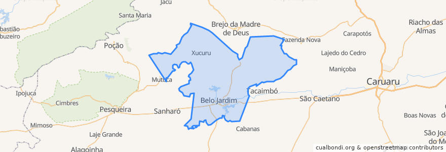 Mapa de ubicacion de Belo Jardim.