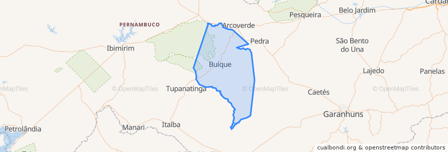 Mapa de ubicacion de Buíque.